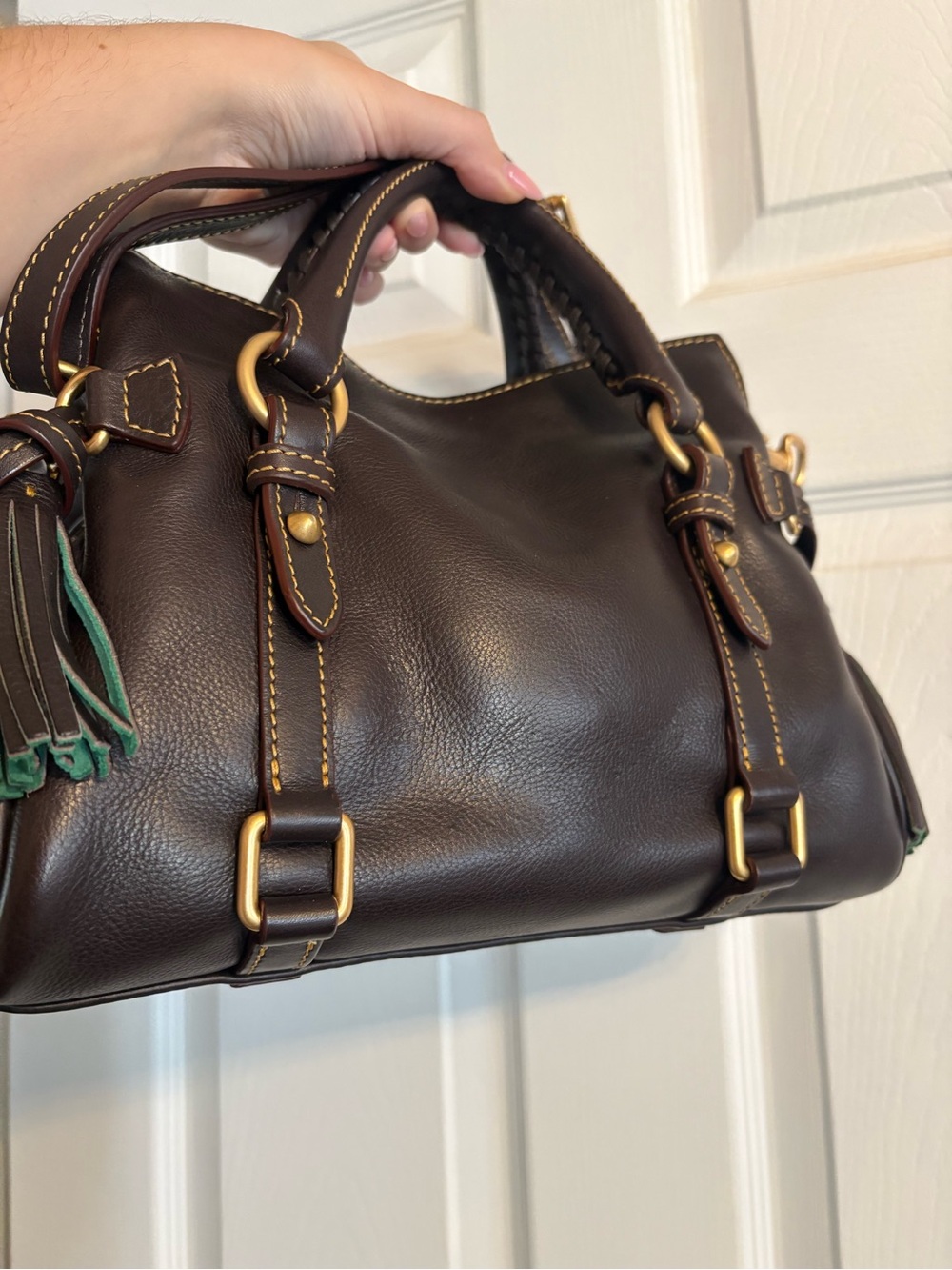 Dooney and Bourke Florentine Mini Satchel in Brown Tmoro NWT - Picture 3 of 14